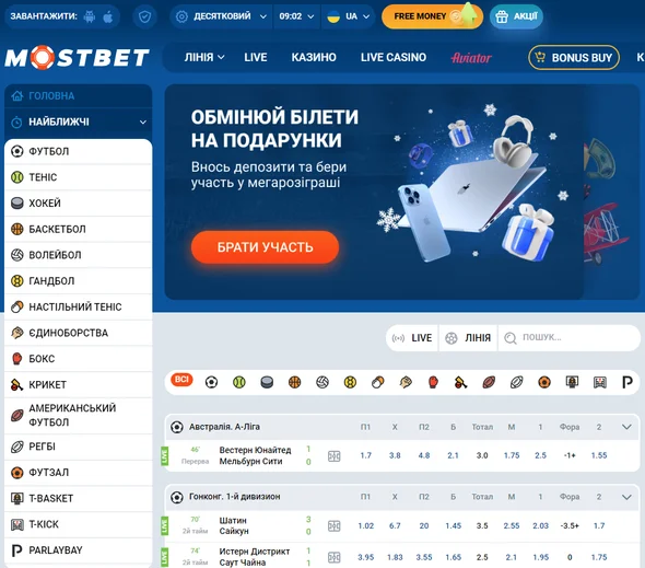 Mostbet платформа для ставок